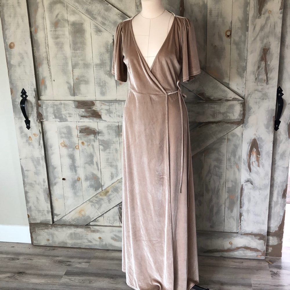 Baltic born velvet wrap maxi dress